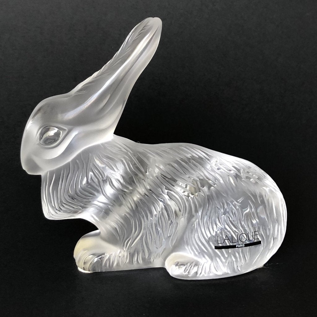 Lalique `Cesar' Rabbit Figurine – Sage & Leaves